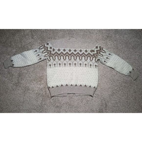 Alafoss Icewool Cardigan Sweater Size Large Vintage Ivory Brown Iceland Wool - Picture 11 of 11